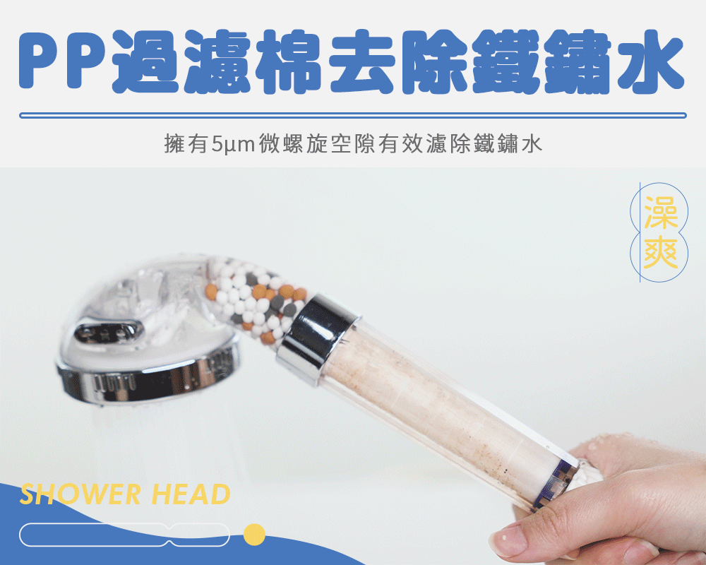 澡爽 | 三倍增壓過濾蓮蓬頭專用 PP過濾棉濾心補充包(4入)商品介紹-6