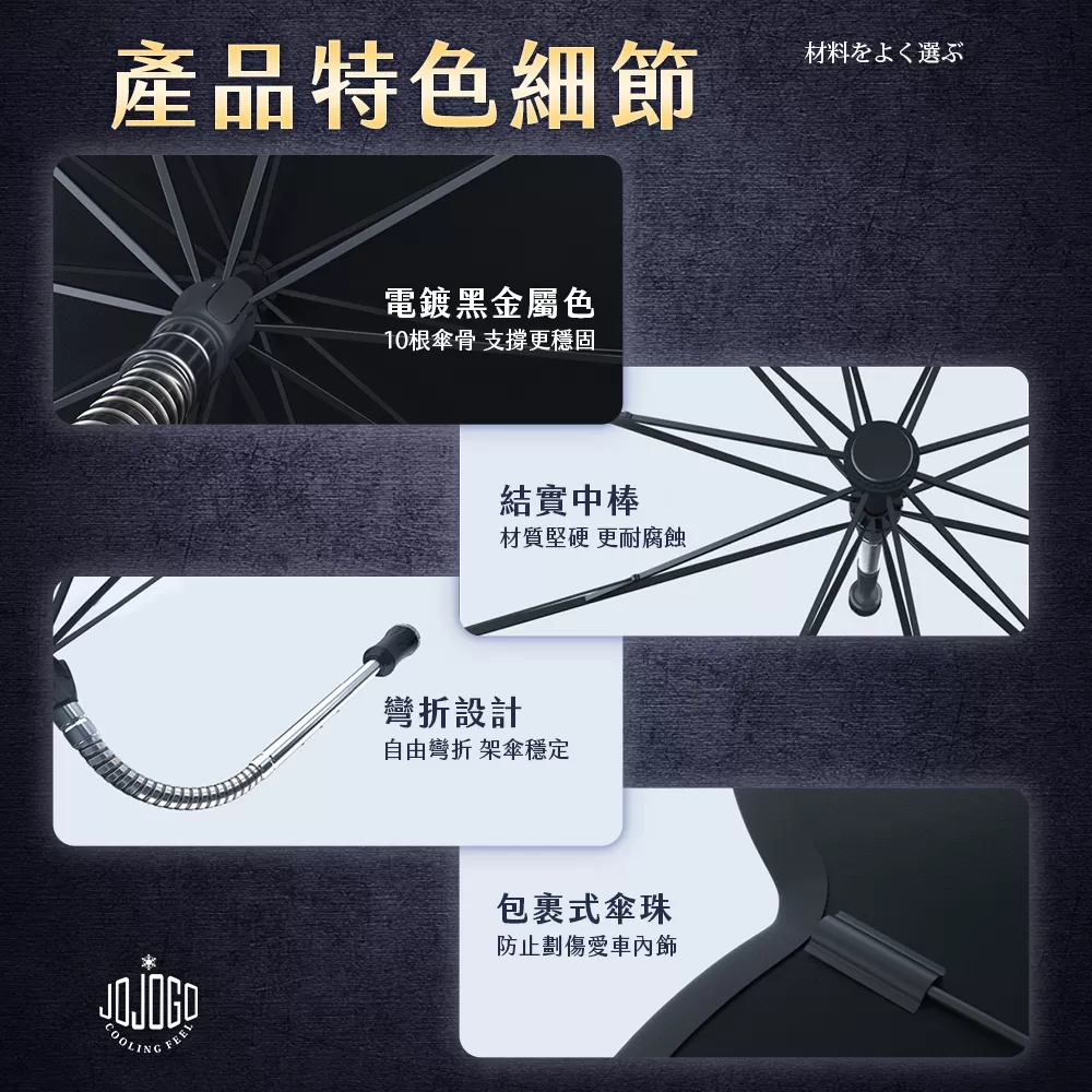 JOJOGO ｜ 防曬降溫汽車遮陽傘商品介紹-2-15