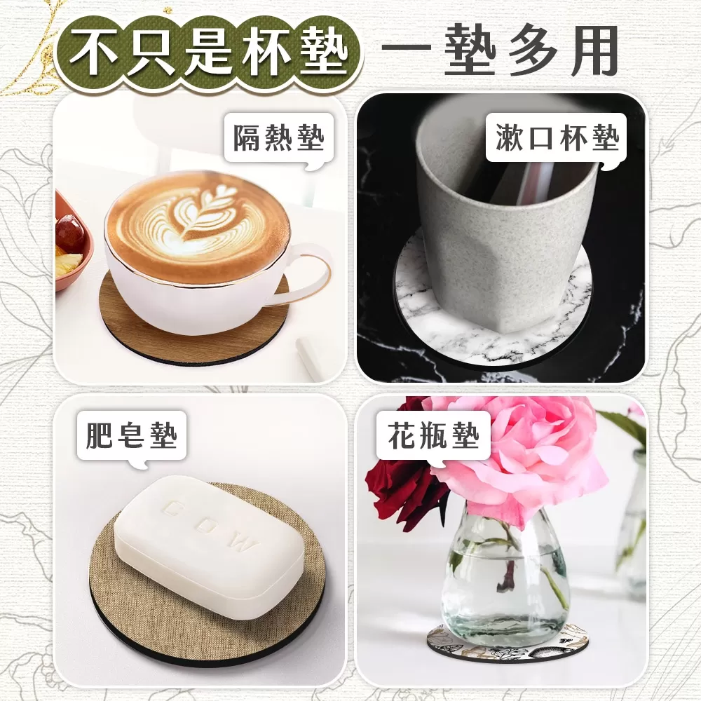 JOJOGO｜硅藻泥多用途瀝水桌杯墊四件組商品介紹-1-9