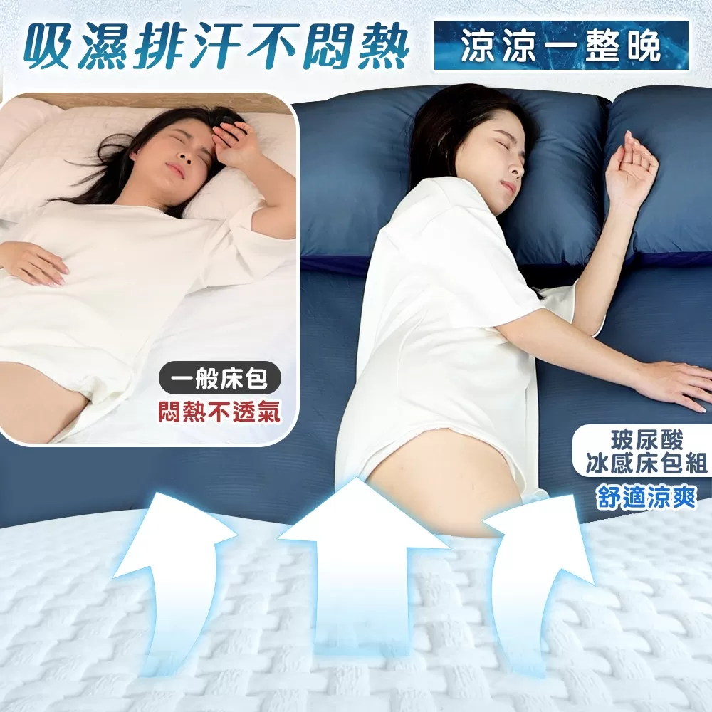 JOJOGO｜超彈力玻尿酸冰感床包組(雙人/雙人加大)商品介紹-2-5