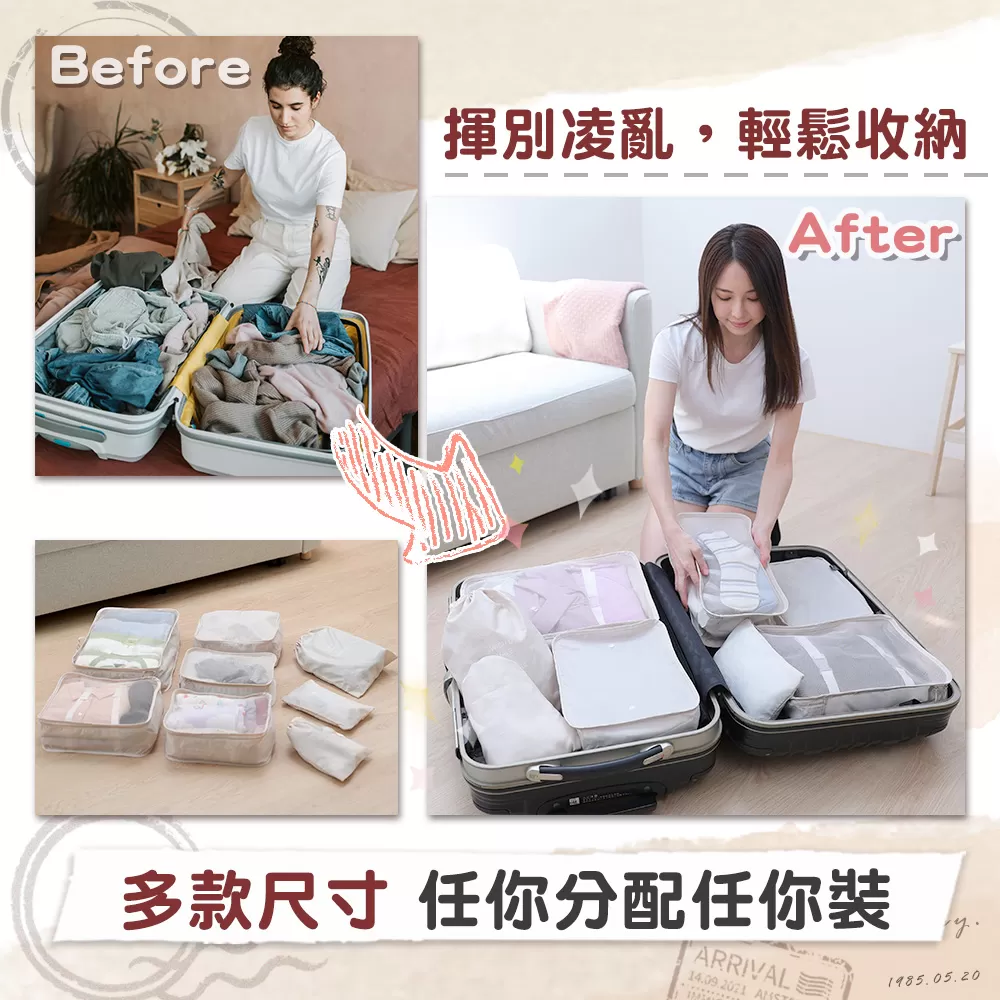 JOJOGO｜旅行收納袋八件組商品介紹-1-2