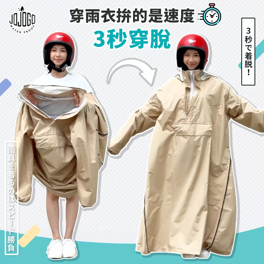 JOJOGO｜秒穿雙側開袋鼠雨衣商品介紹-3