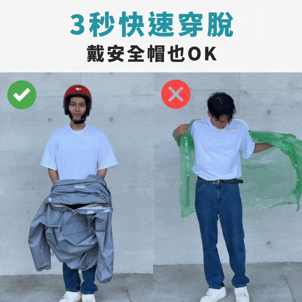 JOJOGO｜秒穿雙側開袋鼠雨衣商品介紹-5
