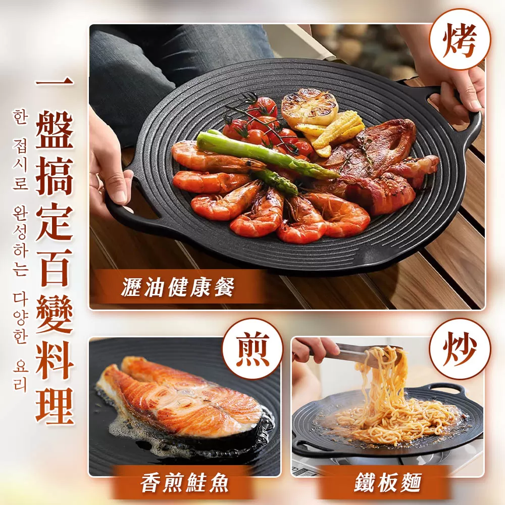 韓國熱銷瀝油鑄鐵烤盤6件組商品介紹-19