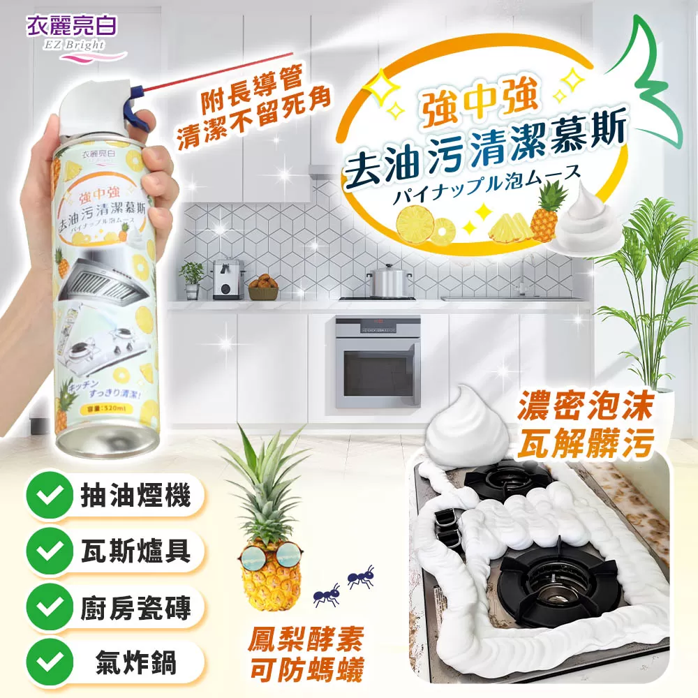 衣麗亮白｜強中強去油污清潔慕斯商品介紹-2-1