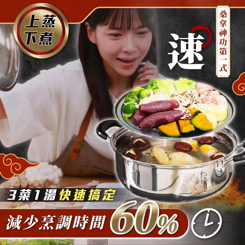 老疊香｜304不鏽鋼桑拿火鍋三件組商品介紹-3