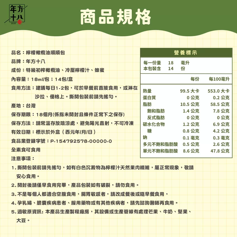 年方十八｜檸檬橄欖油順順包商品介紹-41
