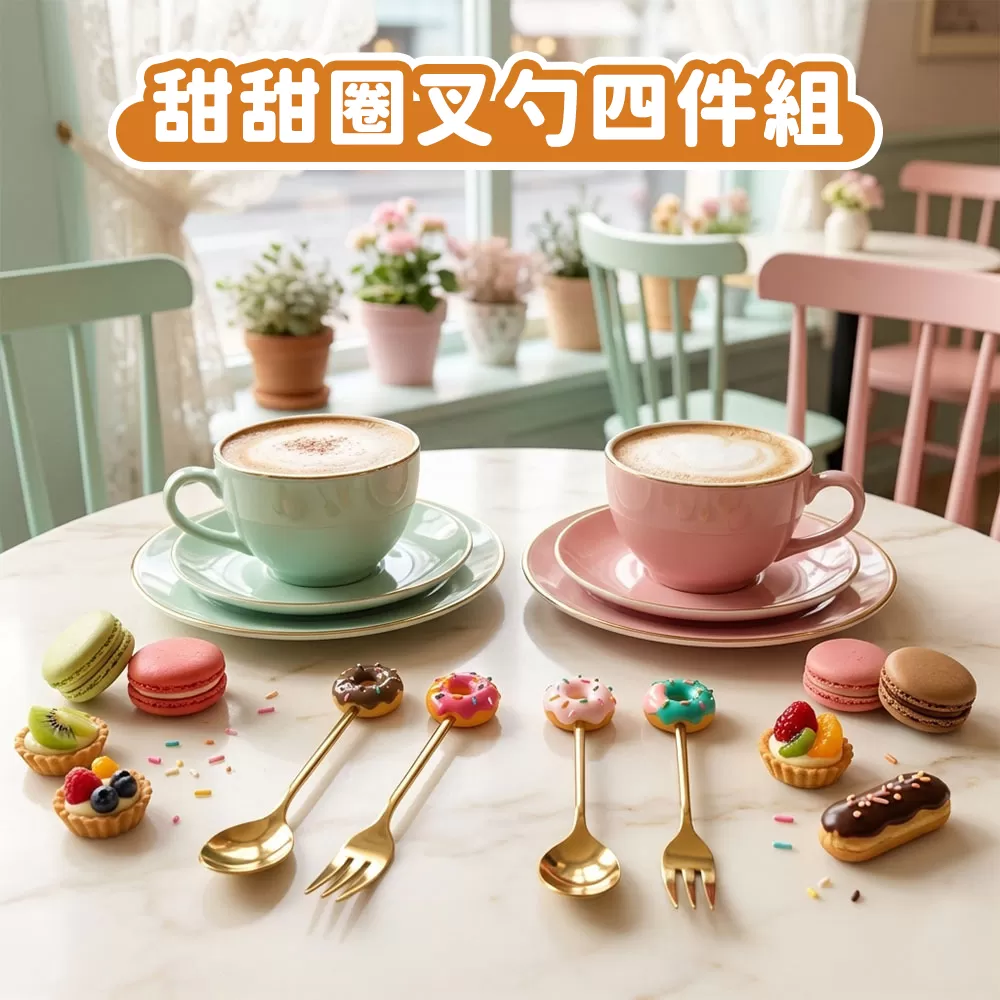 買好物送好禮：甜甜圈叉勺四件組商品介紹-1-2